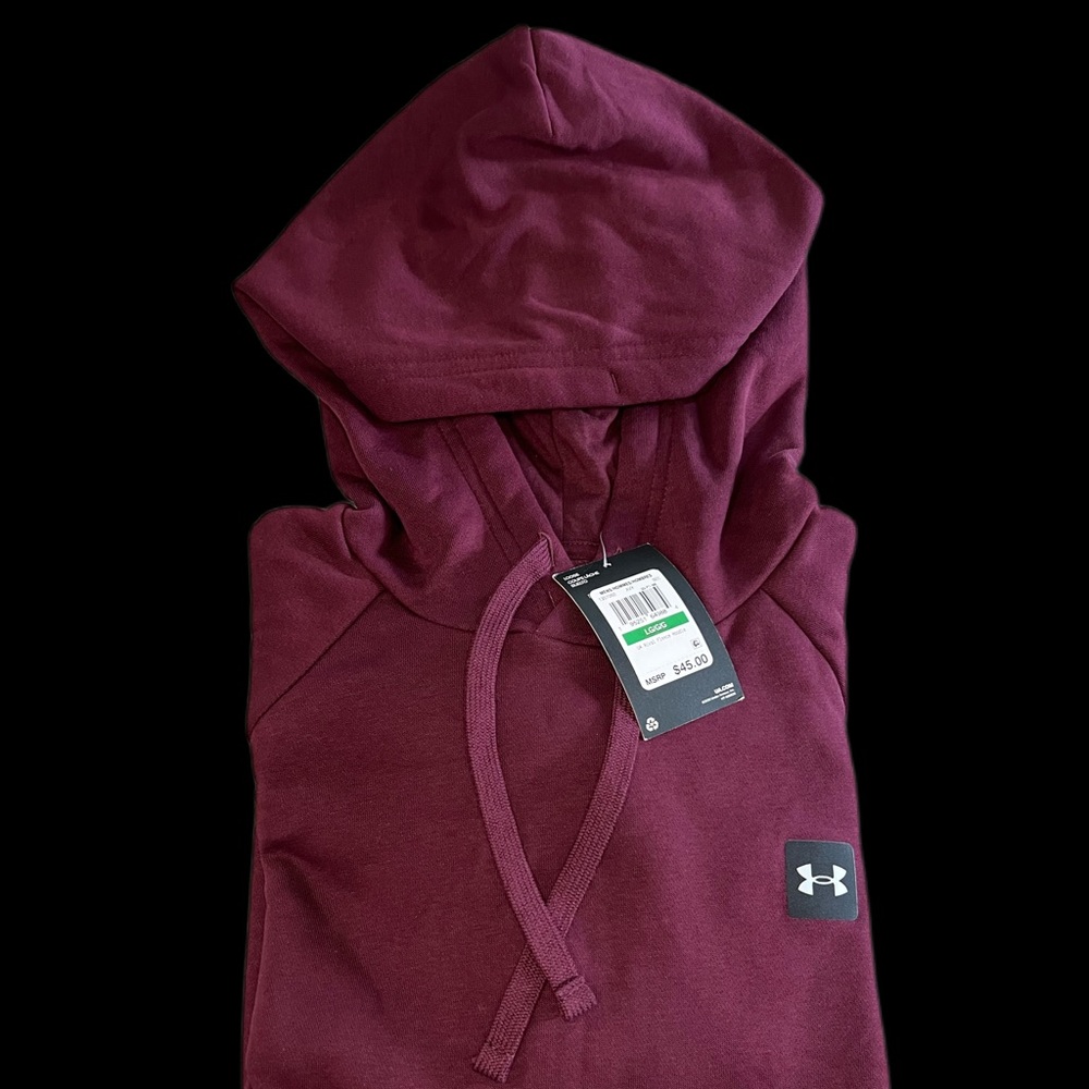 Under Armour Loose Rival Fleece Hoodie BURGUNDY